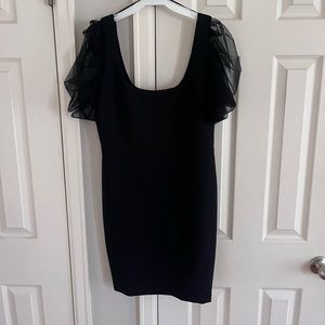 Black poofy sleve dress